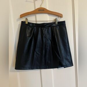 Leather Black Mini Skirt Size M